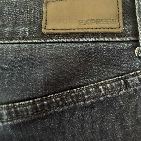 Express Dark Blue Denim Jeans. Slim Flare High Rise Size 12R. NWOT - Picture 2 of 4